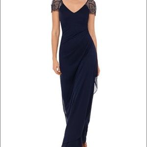 Xscape beaded sleeve gown! Worn once and in perfect condition.
